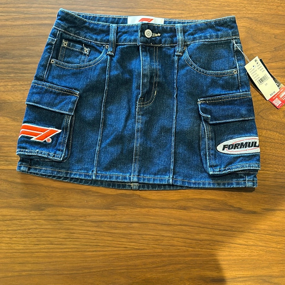 PacSun Blue Cargo Mini Skirt